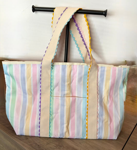Wholesale PRE-ORDER – Pastel Stripe Canvas Tote bag
