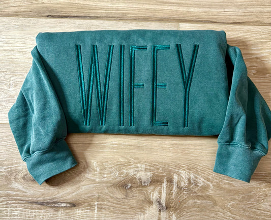 Wifey Embroidered Crewneck