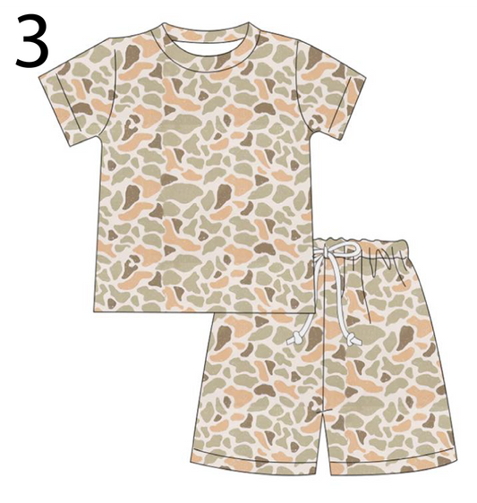 Kids Camo Milk Silk Two-Piece Sets