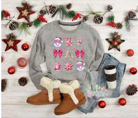 Pink Christmas DTF Transfer