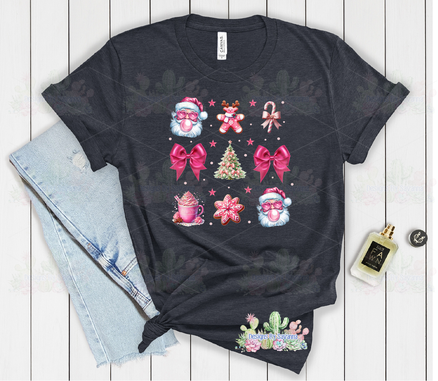 Pink Christmas DTF Transfer