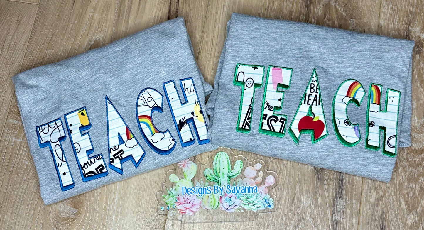 Embroidered Teach Applique'