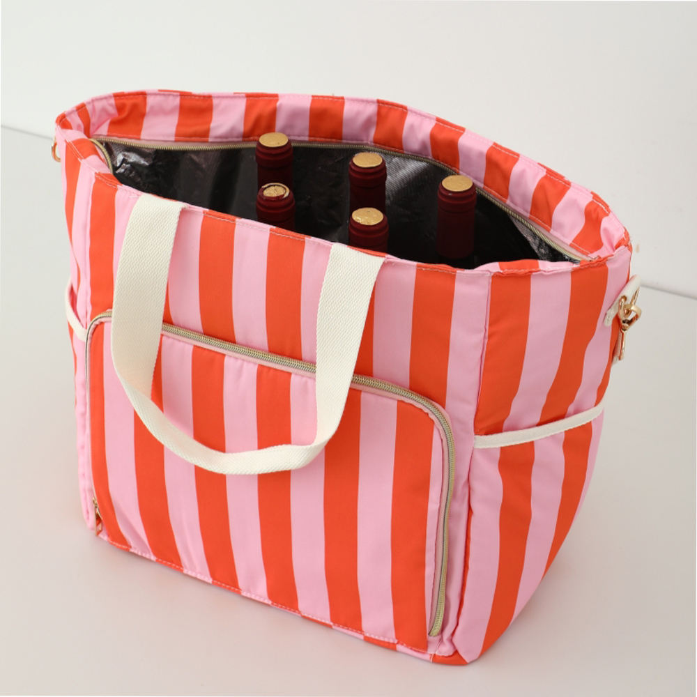 Wholesale RTS – Striped Insulated Cooler Tote