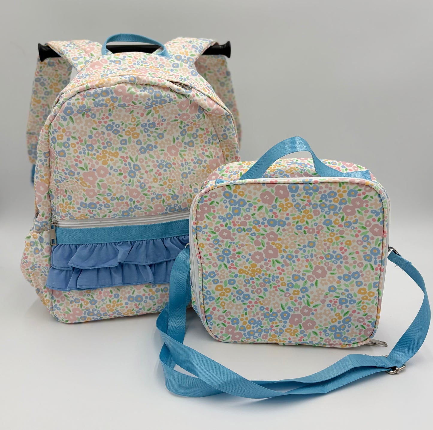Personalized Girls Ruffle Backpack & Matching Lunch Box