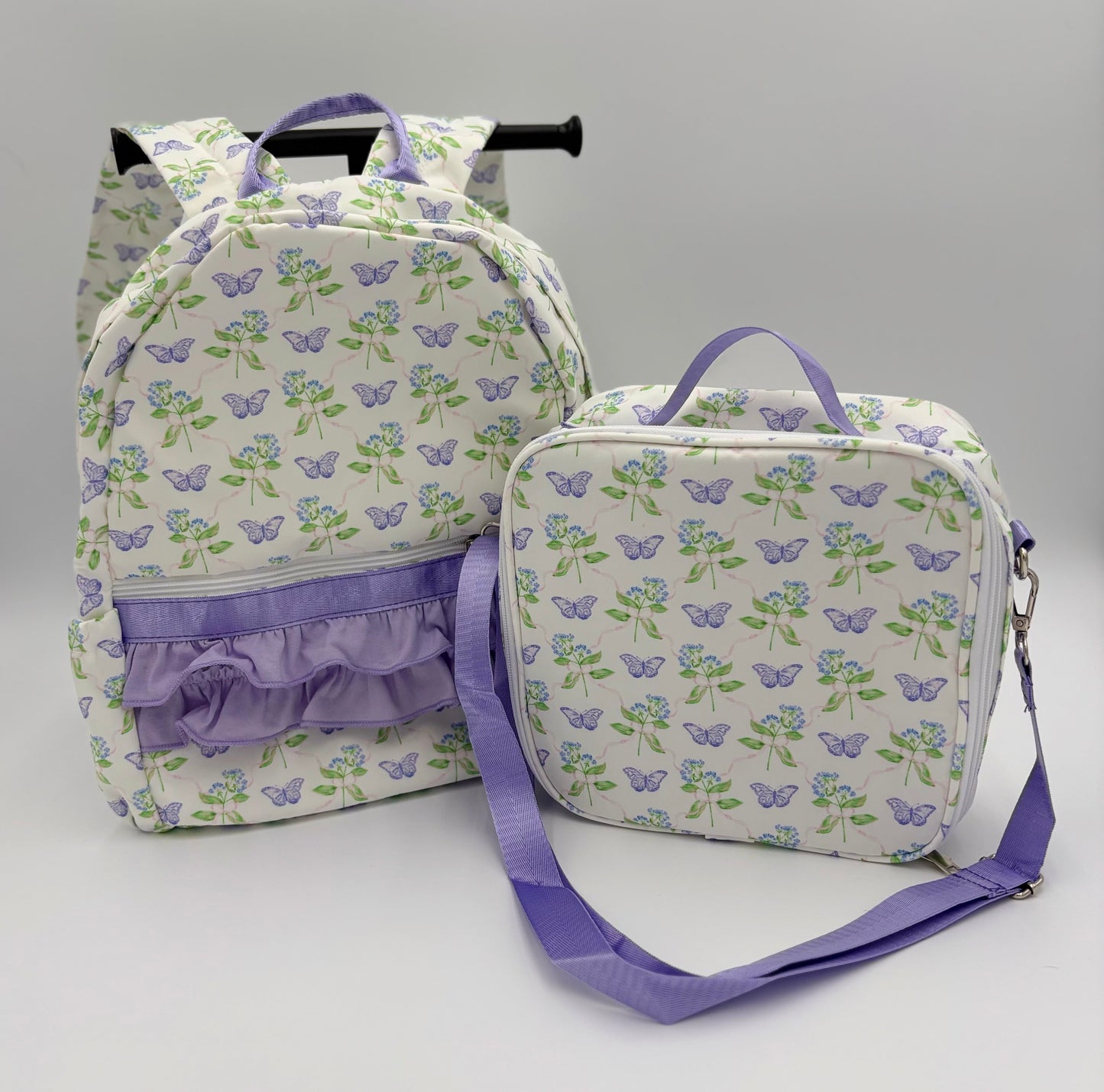 Personalized Girls Ruffle Backpack & Matching Lunch Box