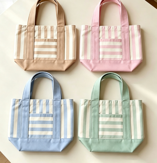 Striped Canvas Tote Bag | Wholesale Pre-Order