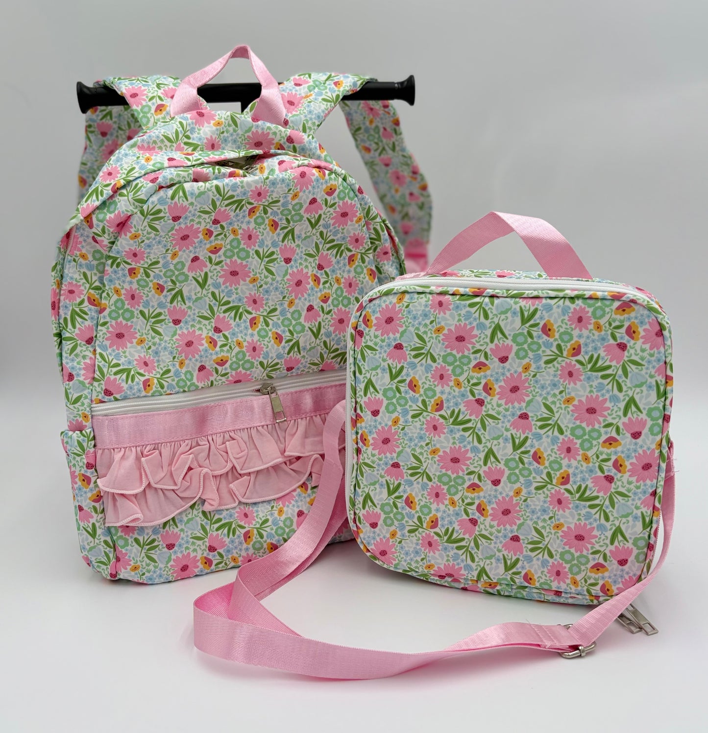 Personalized Girls Ruffle Backpack & Matching Lunch Box