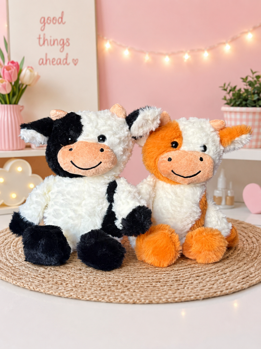 Custom Embroidered Plush Cow Stuffed Animal with cow tag 🐮✨