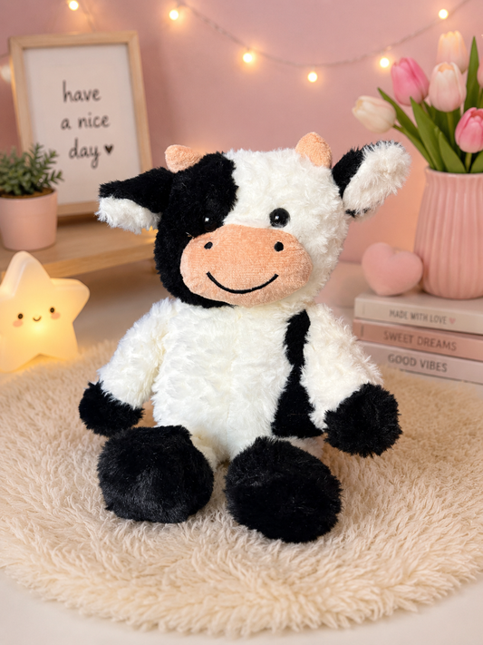 Custom Embroidered Plush Cow Stuffed Animal with cow tag 🐮✨