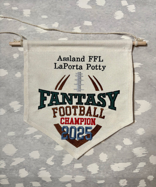 Custom Fantasy Football Champion Banner | Canvas League Trophy
