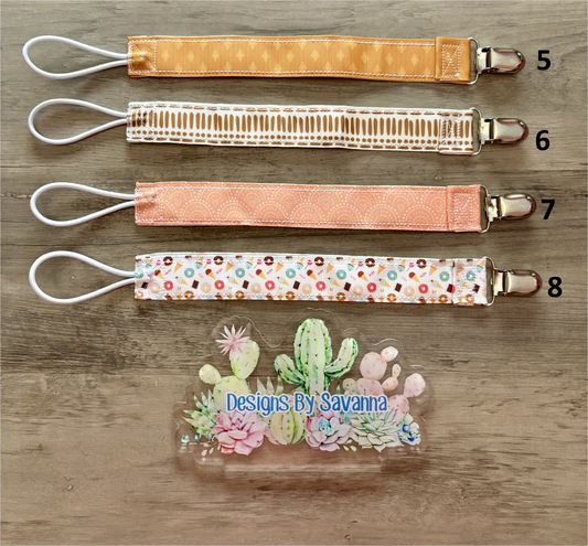 Embroidered Handmade Pacifier Clips