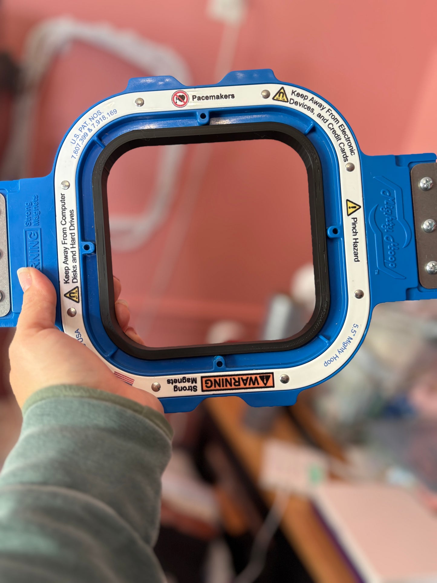 5x5 Blue Mighty Hoop Topper Holder | Embroidery Hooping Tool