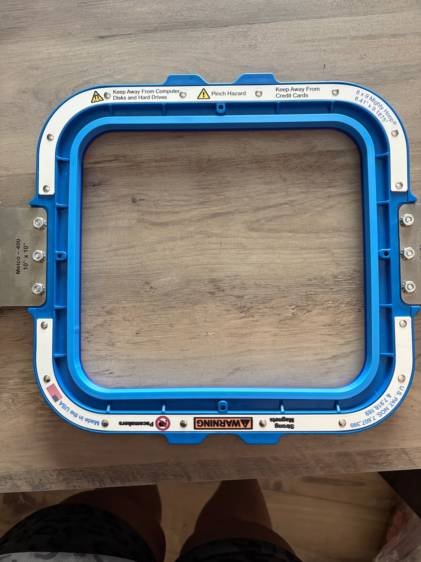 8x9 Blue Mighty Hoop Topper Holder | Embroidery Hooping Tool