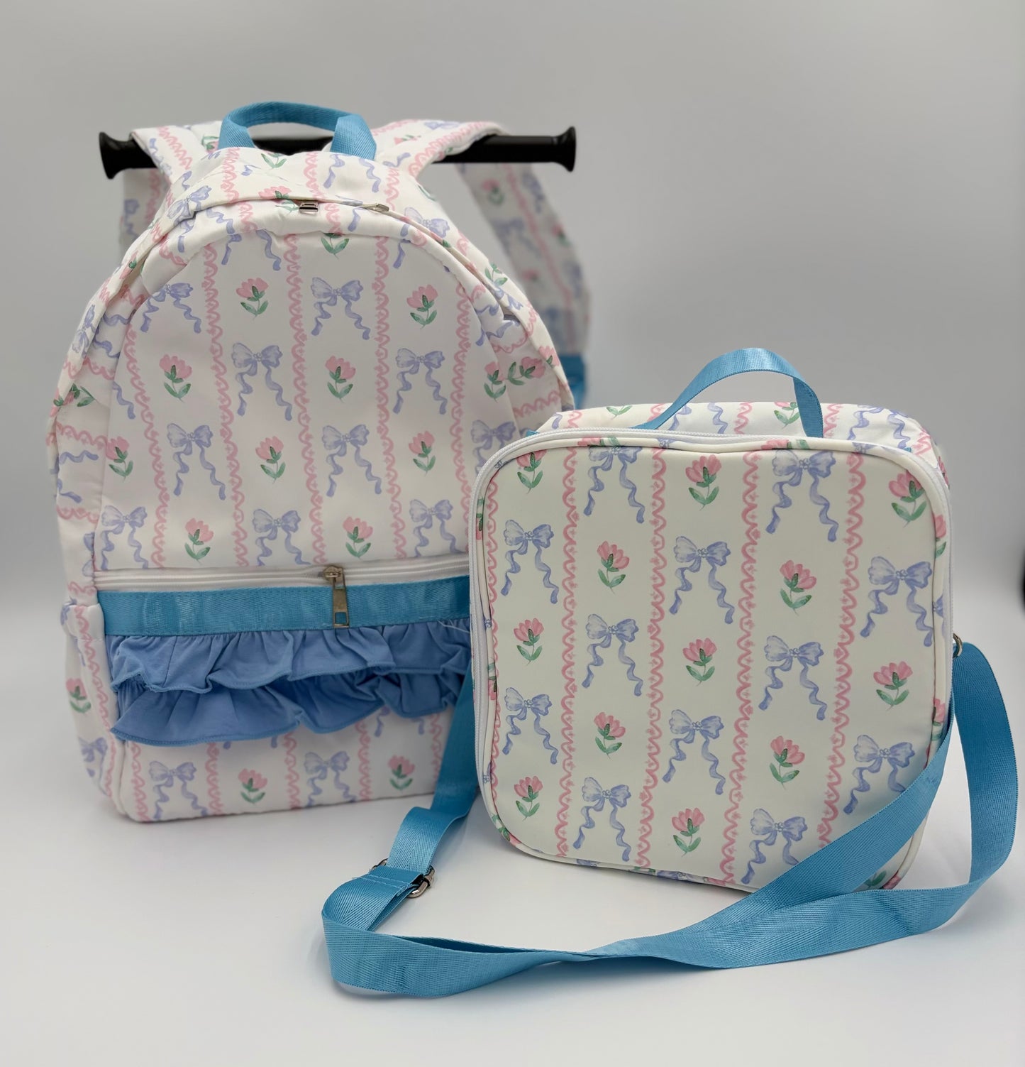 Personalized Girls Ruffle Backpack & Matching Lunch Box