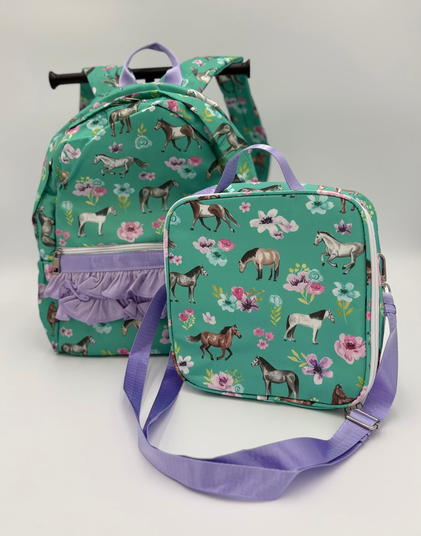 Personalized Girls Ruffle Backpack & Matching Lunch Box