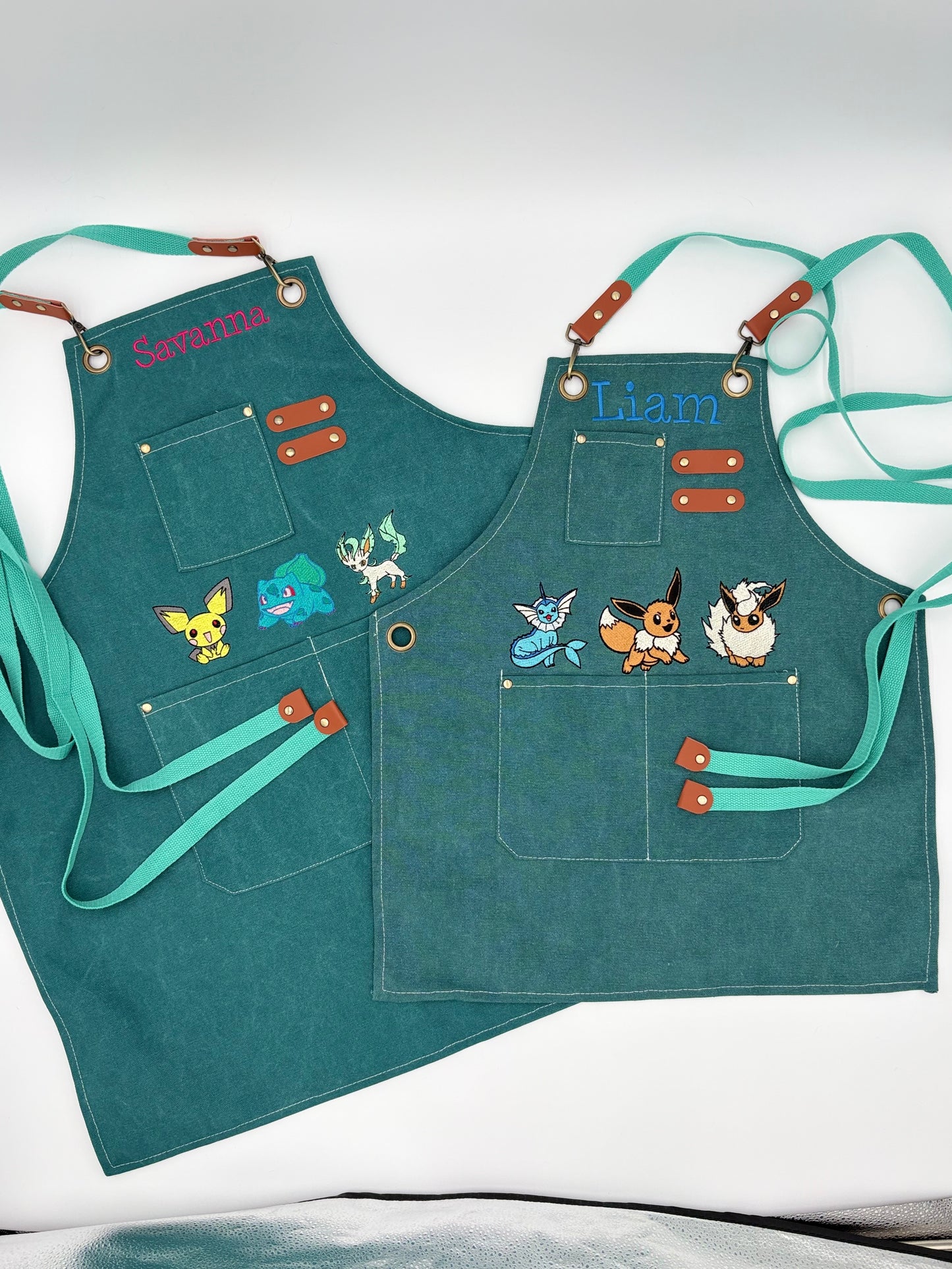 Custom Embroidered Canvas Apron – Adult & Kids Personalized Aprons