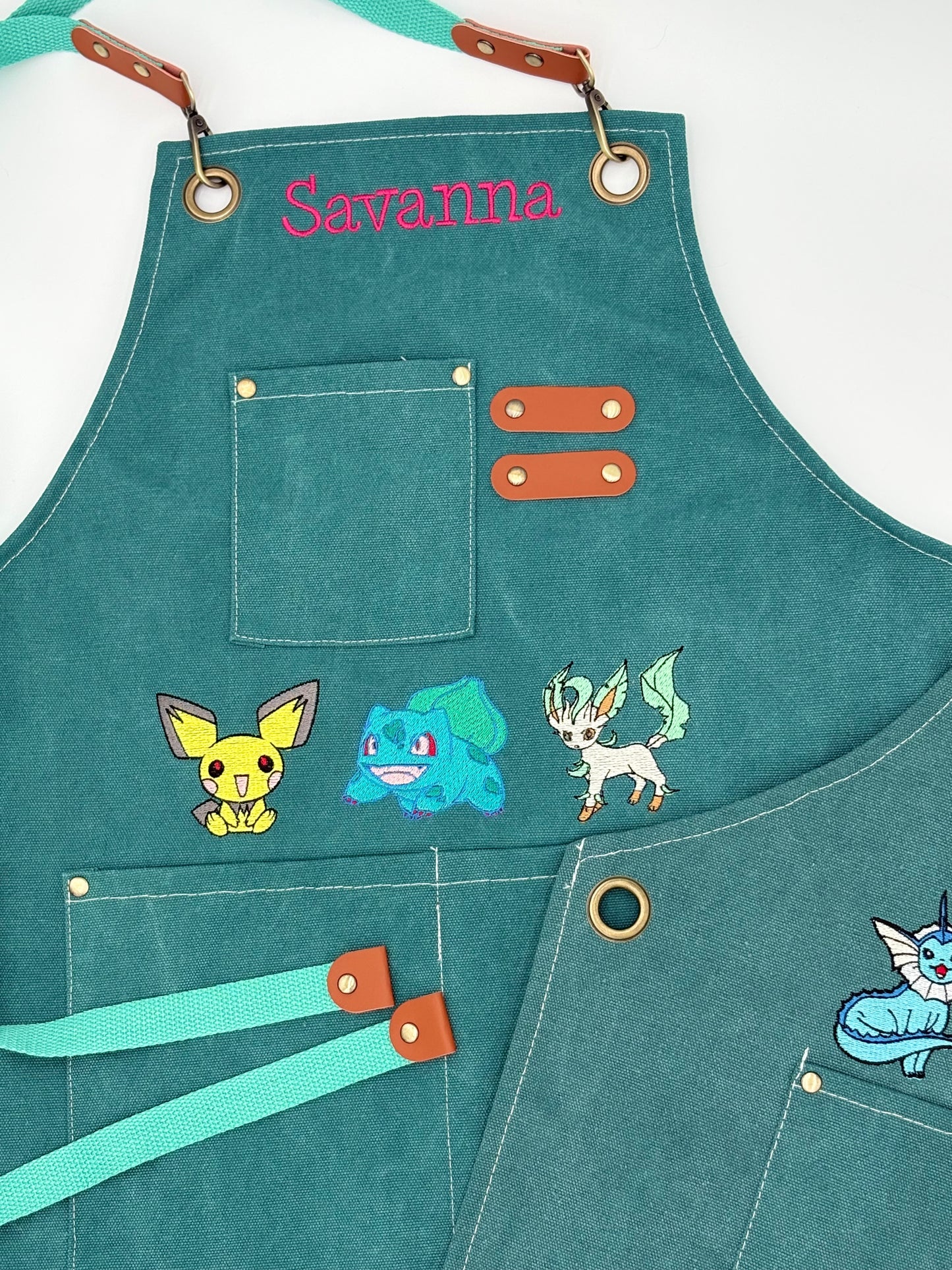 Custom Embroidered Canvas Apron – Adult & Kids Personalized Aprons