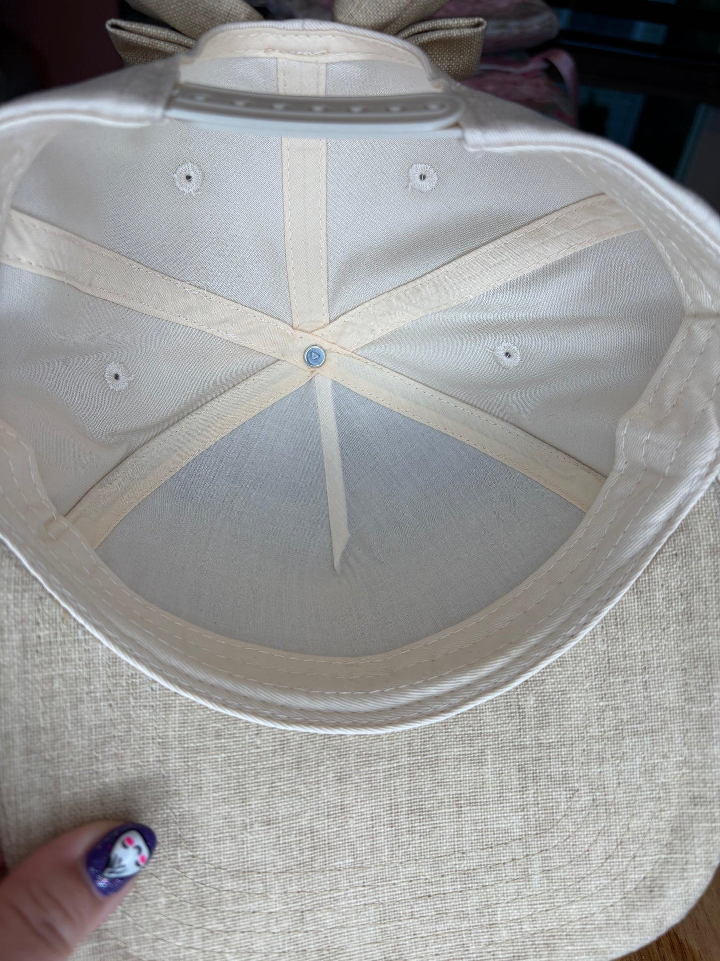 RTS Wholesale Adult Linen-Brim Bow Hat with Rope Detail