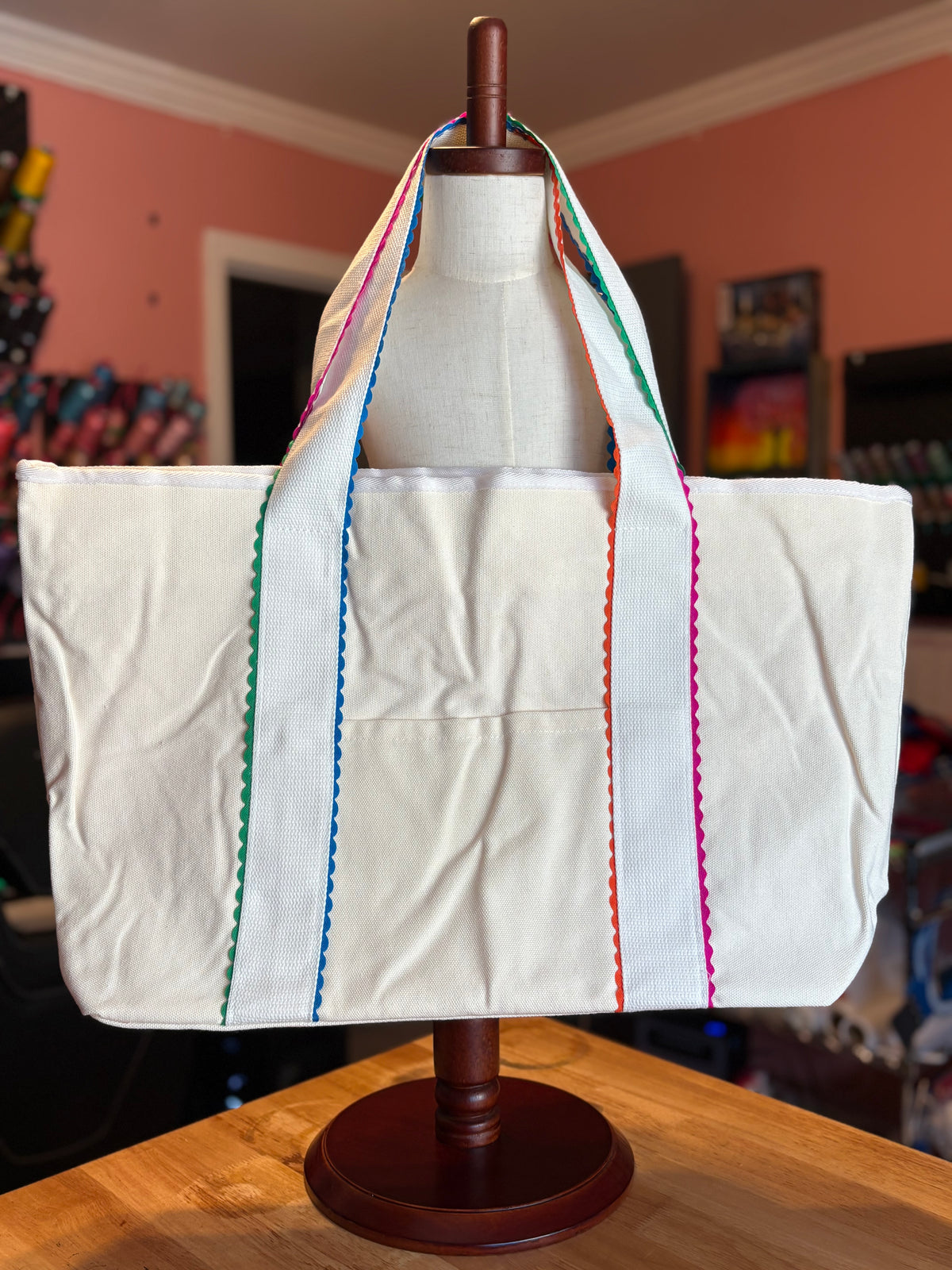 Wholesale RTS – Rainbow Ricrac tote