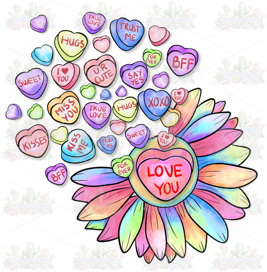 Valentine's Day Candy Hearts DTF Transfer