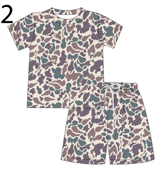 Kids Camo Milk Silk Two-Piece Sets