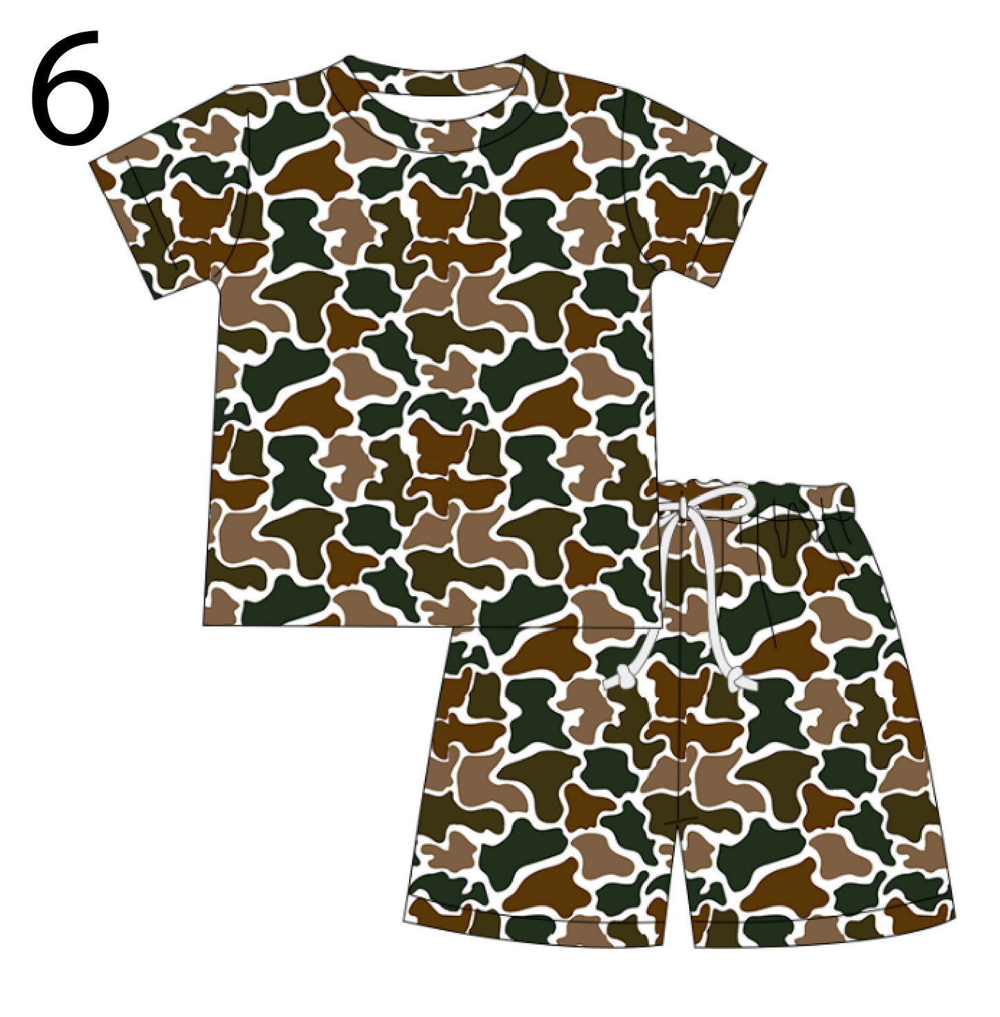 Kids Camo Milk Silk Two-Piece Sets