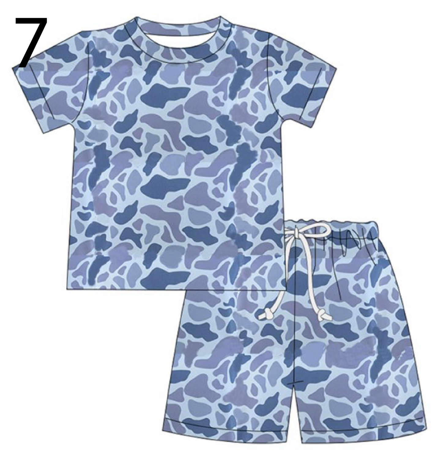 Kids Camo Milk Silk Two-Piece Sets