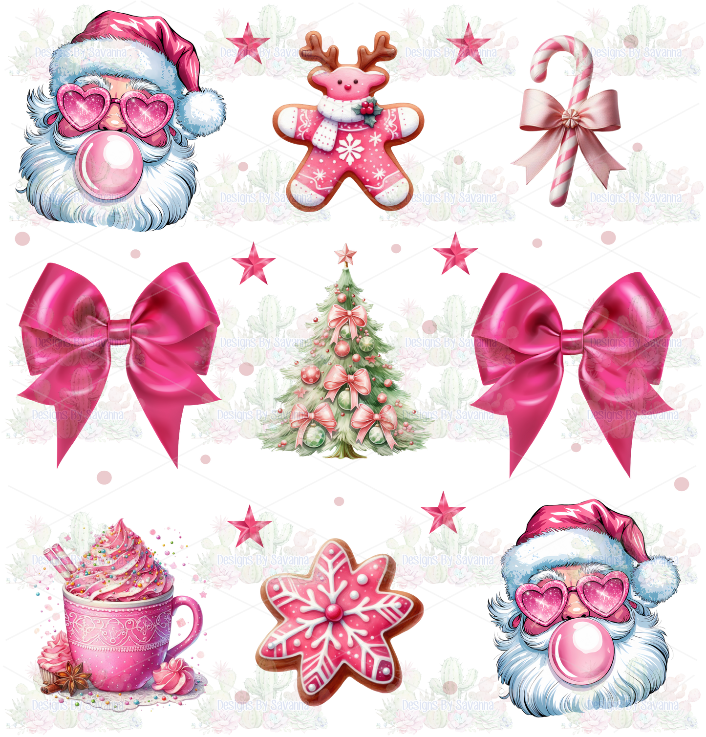 Pink Christmas DTF Transfer