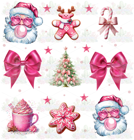 Pink Christmas DTF Transfer