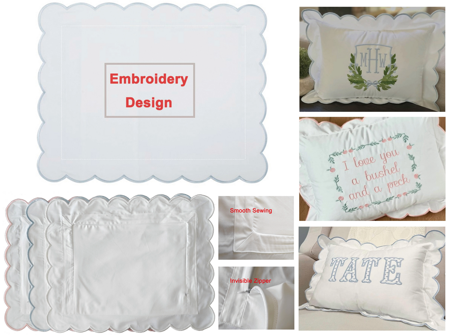 Wholesale Pre-Order – Scalloped Embroidery Pillow Covers ✨🪡