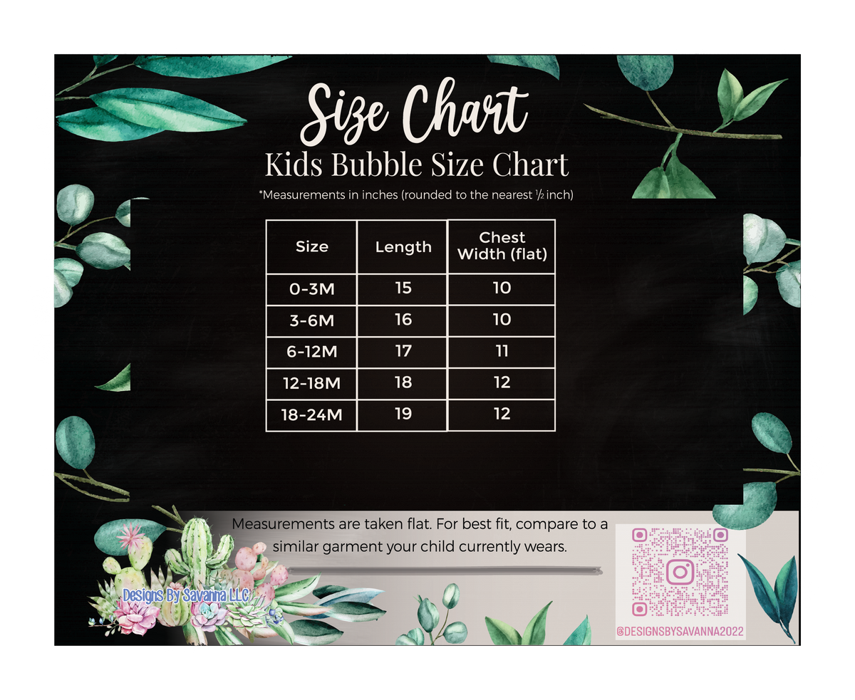 100% Organic Cotton Kids Bubble, Personalization included