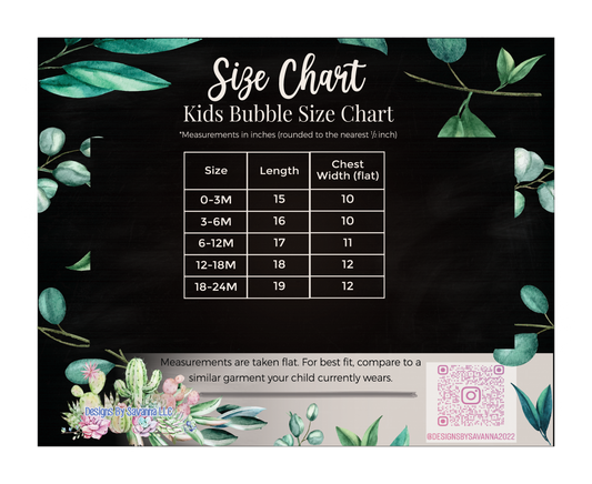 100% Organic Cotton Kids Bubble, Personalization included